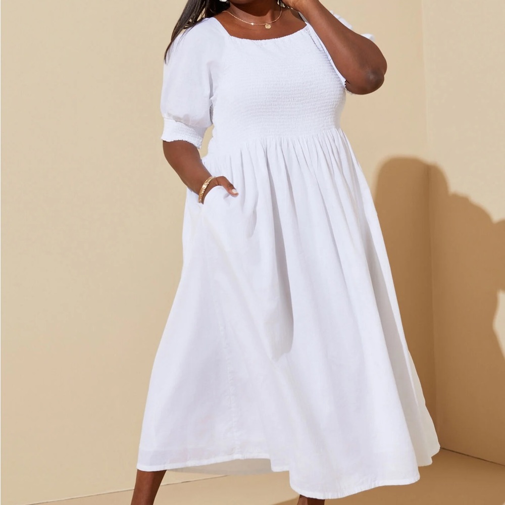 Shirred Linen Blend Maxi Dress, 14/16